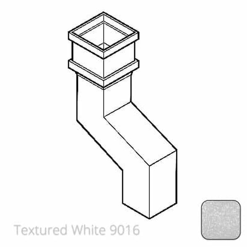 Alumasc 100 x 75mm (4"x3") Cast Aluminium Downpipe 75mm Offset - Textured 9016 White