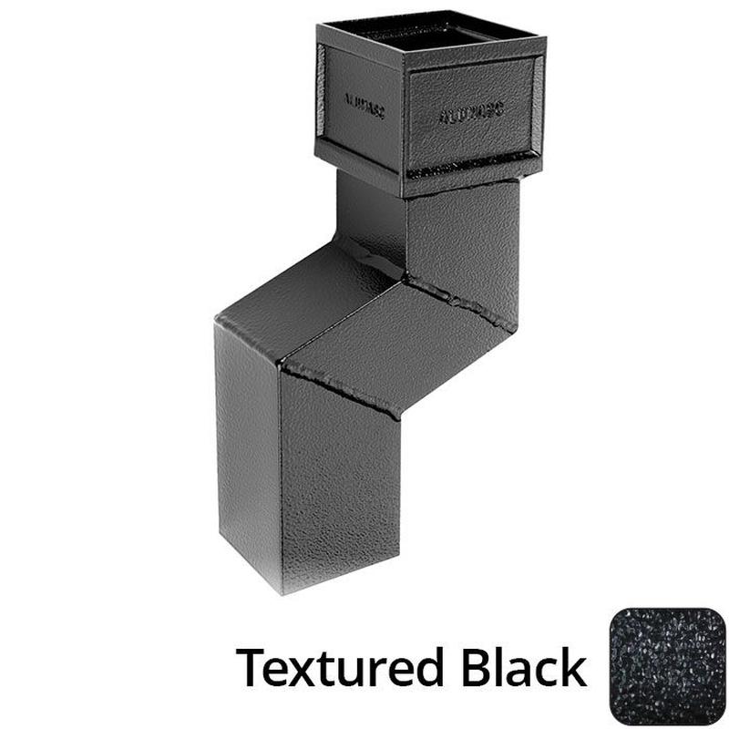 Alumasc 100 x 75mm (4"x3") Cast Aluminium Downpipe 75mm Offset - Textured Black