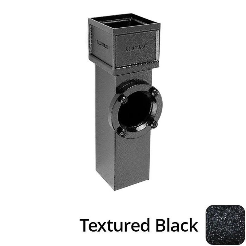 Alumasc 100 x 75mm (4"x3") Cast Aluminium Downpipe Access Pipe with Cast Ears - Textured Black