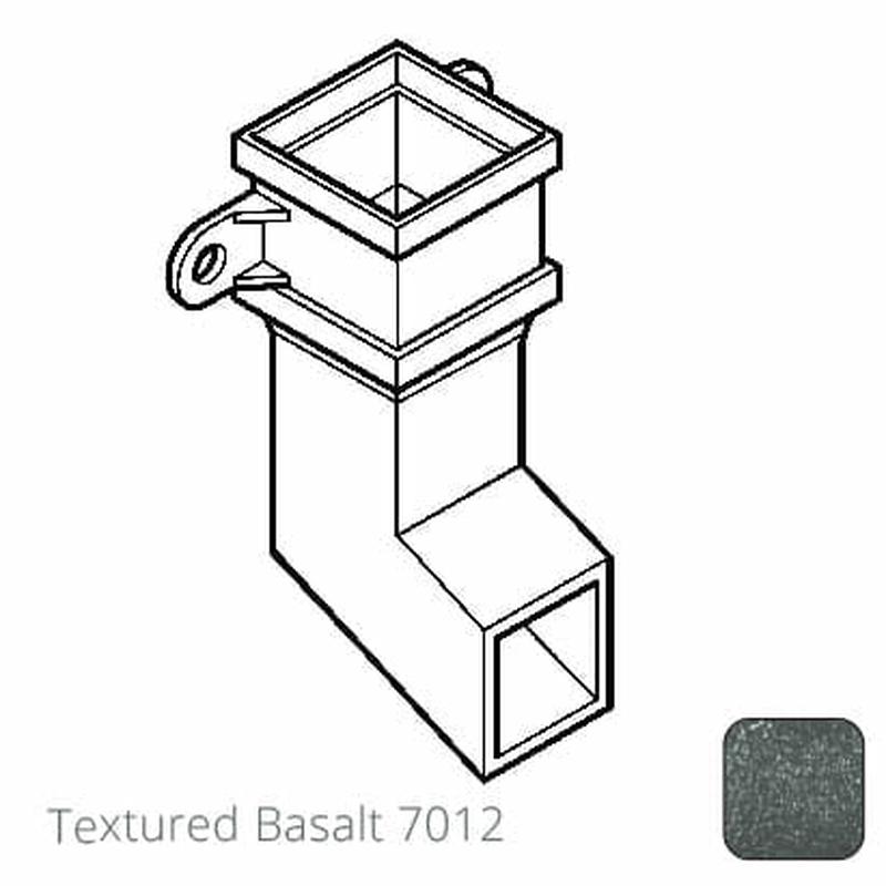 Alumasc 100 x 75mm (4"x3") Cast Aluminium Shoe with Ears - Textured 7012 Basalt Grey