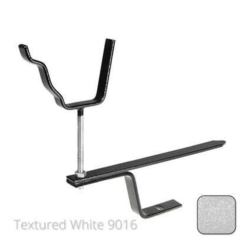 Alumasc 100 x 75mm (4"x3") Moulded Ogee Aluminium Rise & Fall Bracket - Textured Traffic White RAL 9016