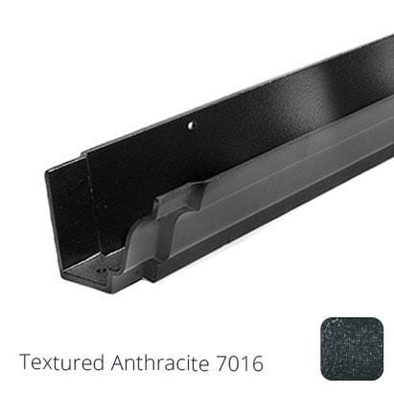 Alumasc 100 x 75mm (4"x3") Moulded Ogee Cast Aluminium Gutter 1.83m length - Textured Anthracite Grey RAL 7016