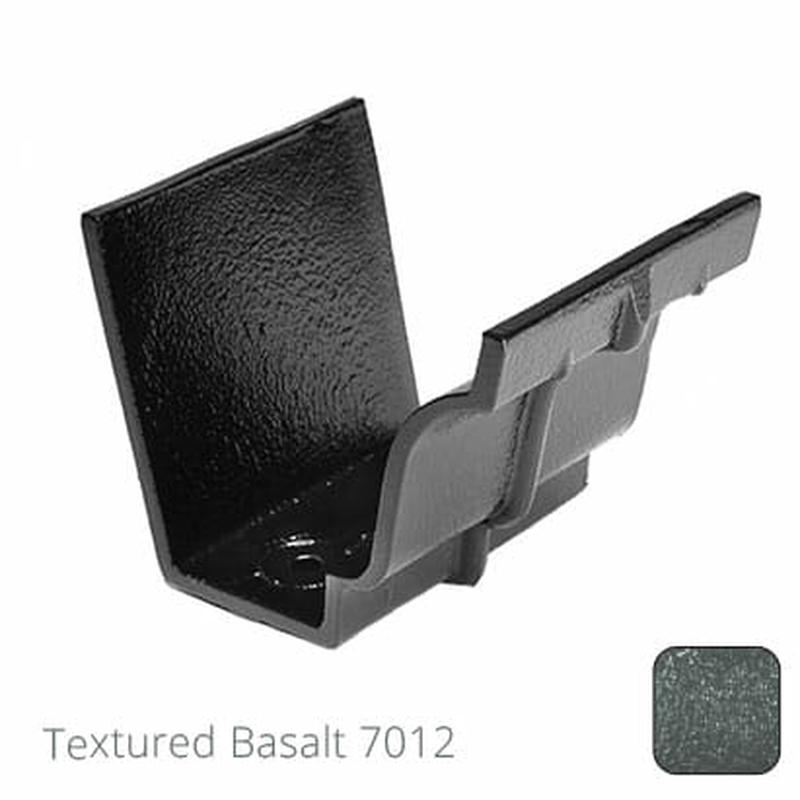 Alumasc 100 x 75mm (4"x3") Moulded Ogee Cast Aluminium Gutter Union - Textured Basalt Grey RAL 7012