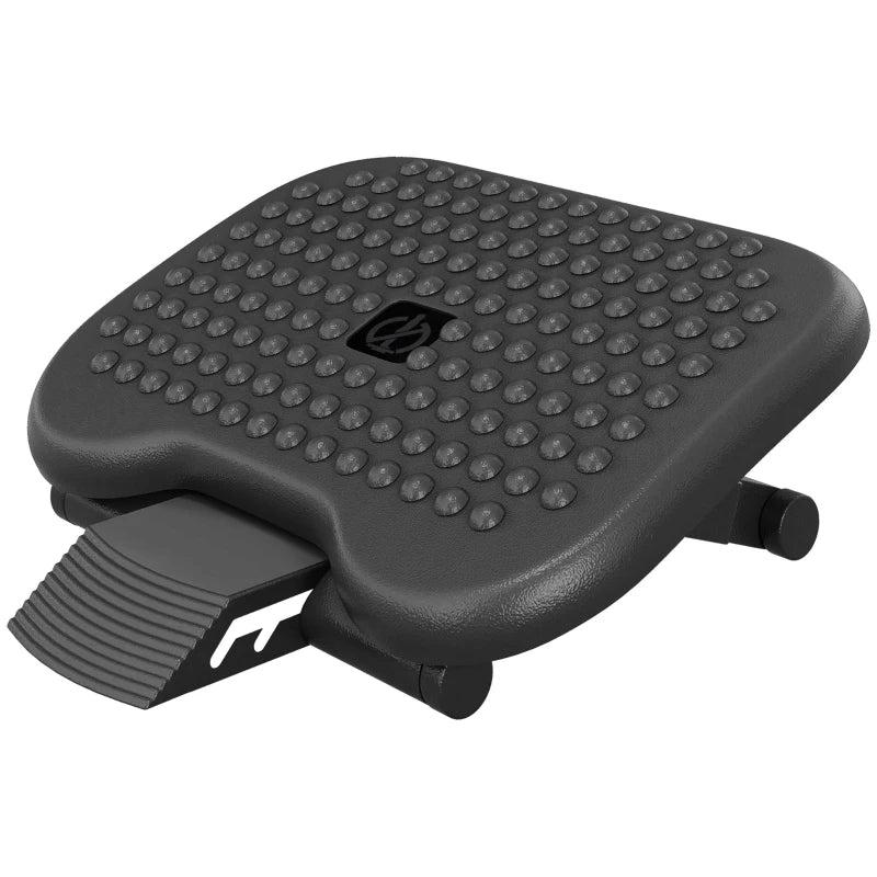 Adjustable Height & Angle Footrest - Ergonomic Tilting Platform for Home Office - Black Foot Rest for Comfort & Support