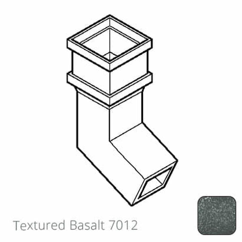 Alumasc 100 x 75mm (4"x3") Cast Aluminium Downpipe 112 Degree Bend without Ears - Textured 7012 Basalt Grey