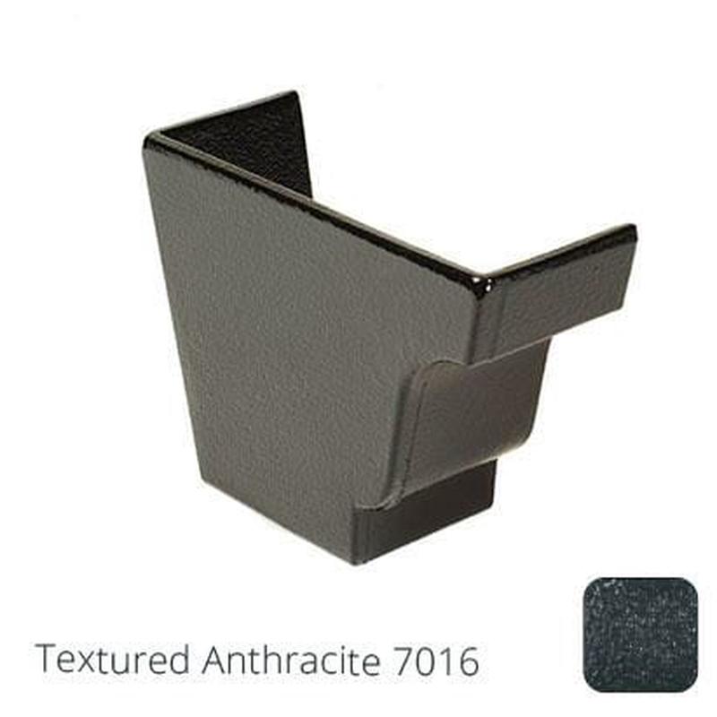 Alumasc 100 x 75mm (4"x3") Moulded Ogee Cast Aluminium Left Hand External Stop End - Textured Anthracite Grey RAL 7016