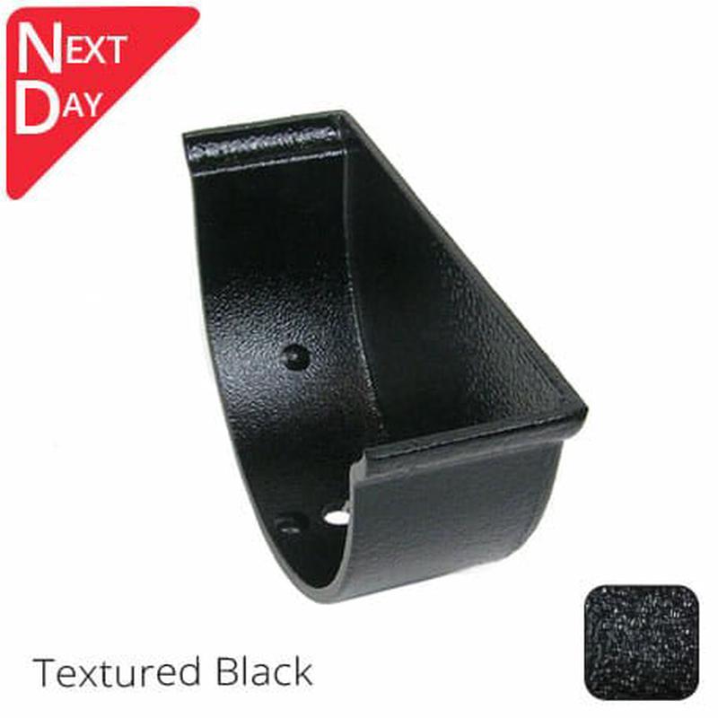 ARP 115x75mm (4.5"x3") Beaded Deep Run Cast Aluminium Gutter Stop-end - External - Textured Black - Next Day Delivery
