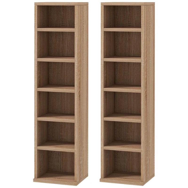 Set of 2 Wood-Effect 102 CD Storage Units - Stylish and Durable Media Organizers for Home or Office