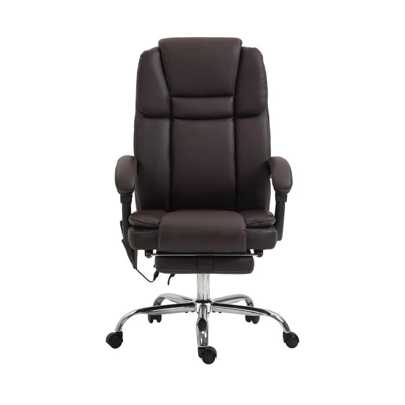 Vinsetto Dark Brown Six Point Vibrating Massage Office Chair - Ergonomic Comfort for Home & Office Use