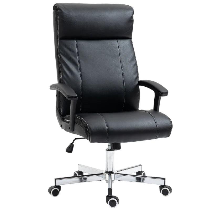 Vinsetto High Back Massage Office Chair - PU Leather Desk Chair with 6 Point Massage, Adjustable Height & Remote Control, Black