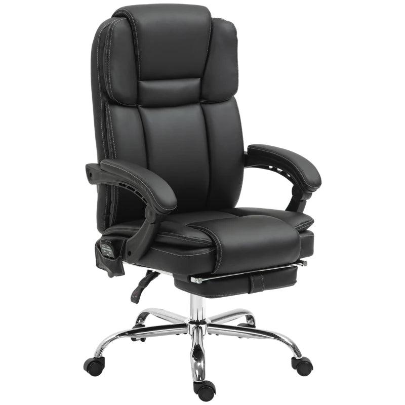 Vinsetto Six Point Vibrating Massage Office Chair - Ergonomic Black Executive Chair for Ultimate Comfort and Relaxation