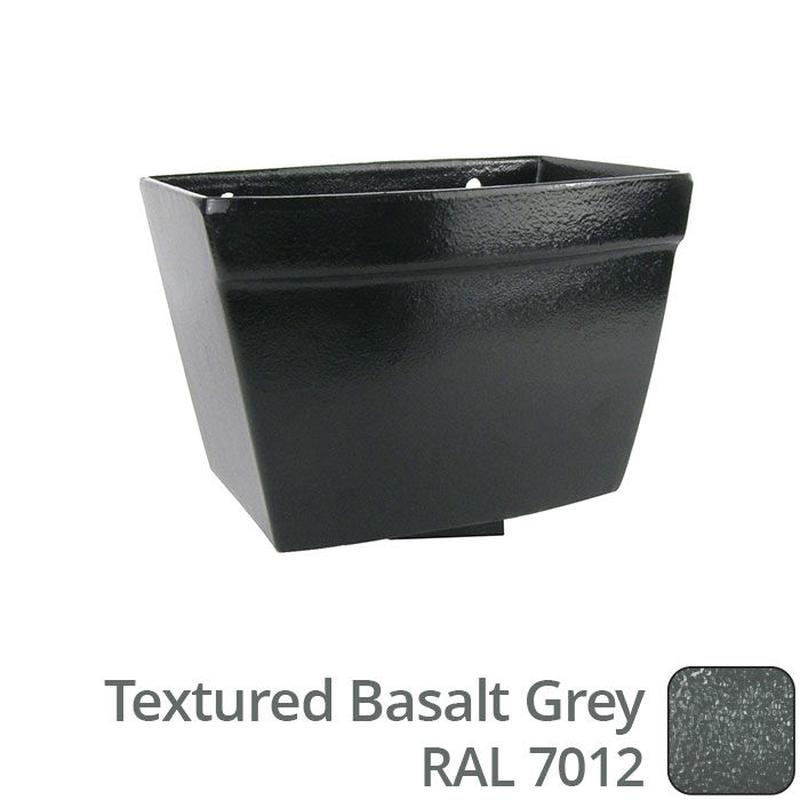 Alumasc 100 x 75mm (4"x3") Cast Aluminium Rectangular Hopper - 260 x 190 x 180mm - Textured 7012 Basalt Grey