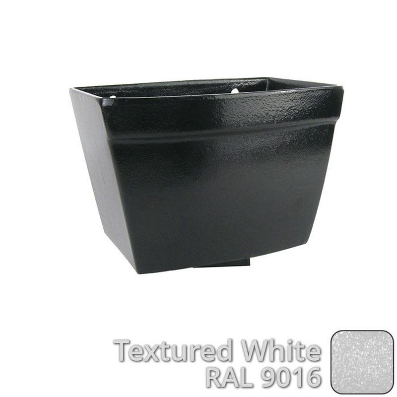Alumasc 100 x 75mm (4"x3") Cast Aluminium Rectangular Hopper - 260 x 190 x 180mm - Textured 9016 White