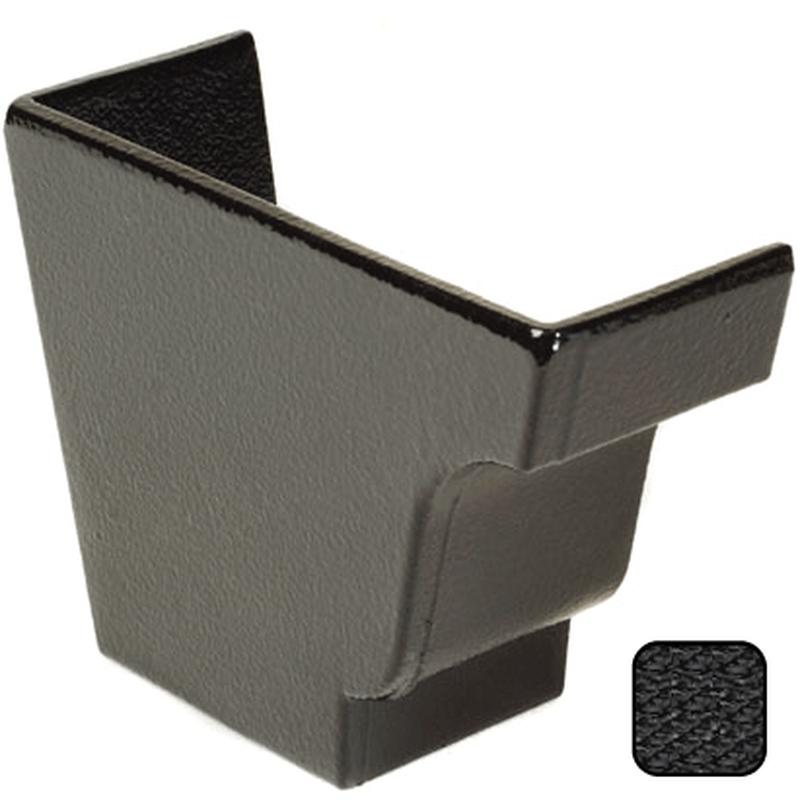 Alumasc 100 x 75mm (4"x3") Moulded Ogee Cast Aluminium Left Hand External Stop End - Textured Black