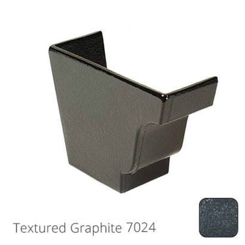 Alumasc 100 x 75mm (4"x3") Moulded Ogee Cast Aluminium Left Hand External Stop End - Textured Graphite Grey RAL 7024