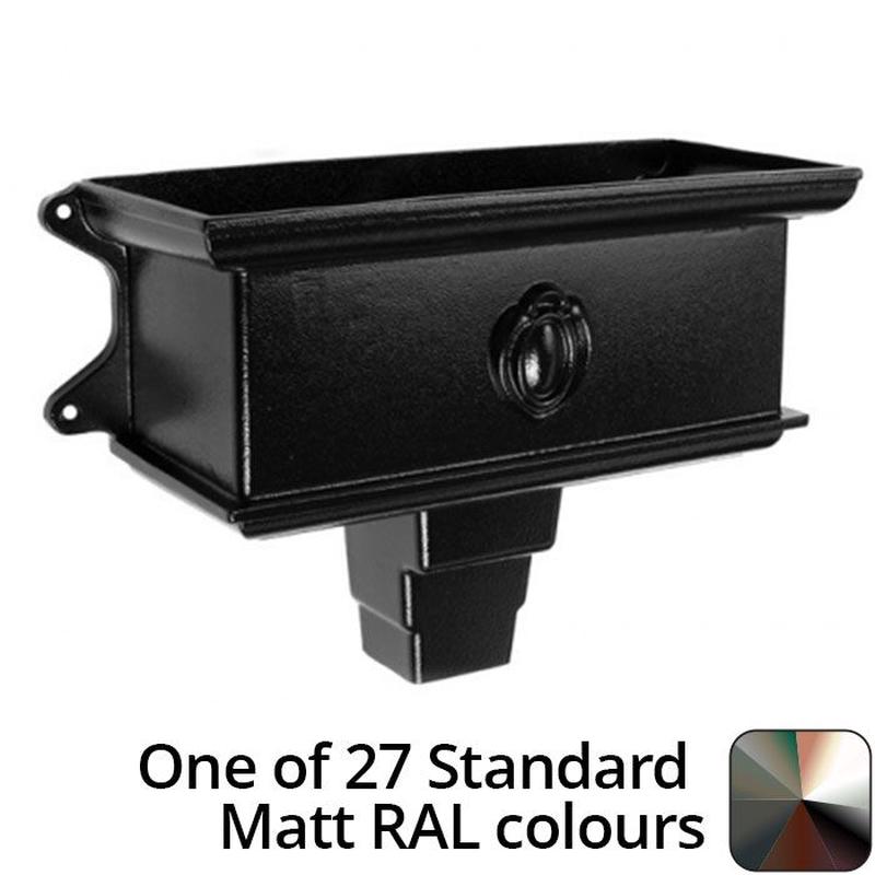 Alumasc 400mm Cast Aluminium Ornamental Hopper (with motif) - 100 x 75mm (4"x3") Outlet - One of 27 Standard Matt RAL colours TBC