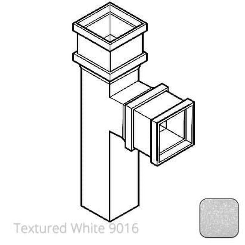 Alumasc 75 x 75mm (3"x3") Cast Aluminium 90 Degree Branch without Ears - Textured 9016 White