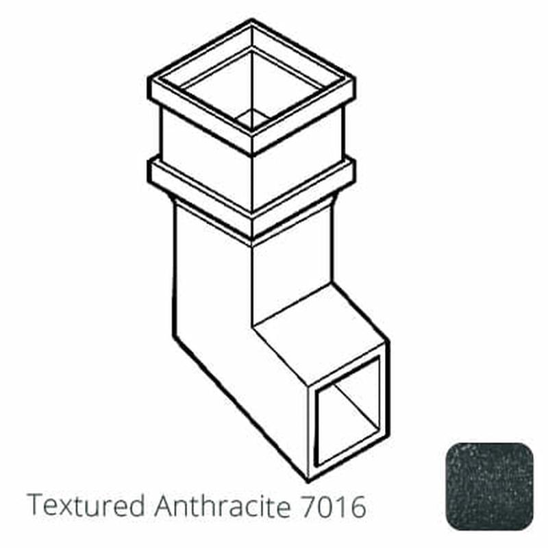 Alumasc 75 x 75mm (3"x3") Cast Aluminium Shoe Non-Eared - Textured 7016 Anthracite Grey