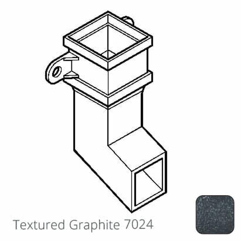 Alumasc 75 x 75mm (3"x3") Cast Aluminium Shoe with Ears - Textured 7024 Graphite Grey