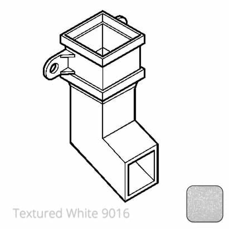 Alumasc 75 x 75mm (3"x3") Cast Aluminium Shoe with Ears - Textured 9016 White