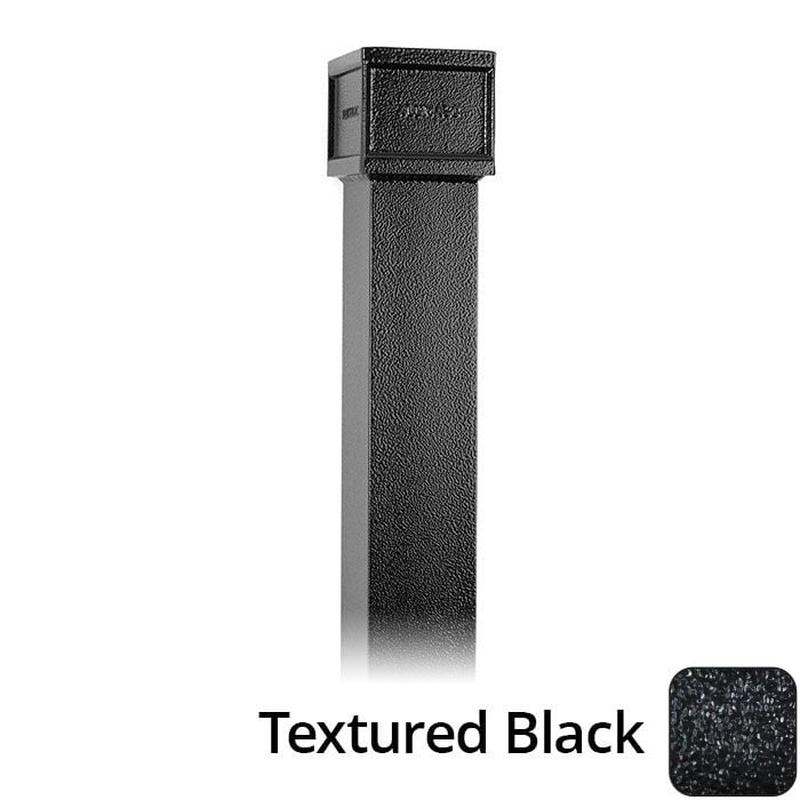 Alumasc 75 x 75mm (3"x3") x 1m Cast Aluminium Downpipe with  Non-eared Socket - Textured Black