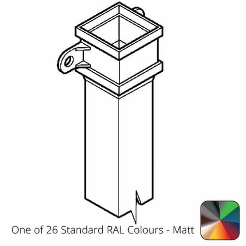 Alumasc 75 x 75mm (3"x3") x 2m Cast Aluminium Downpipe with Eared Socket - One of 26 Standard Matt RAL colours TBC