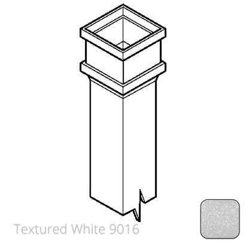 Alumasc 75 x 75mm (3"x3") x 2m Cast Aluminium Downpipe with  Non-eared Socket - Textured 9016 White