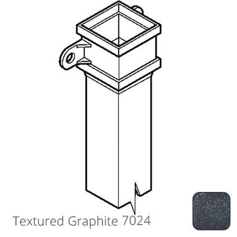 Alumasc 75 x 75mm (3"x3") x 3m Cast Aluminium Downpipe with Eared Socket - Textured 7024 Graphite Grey