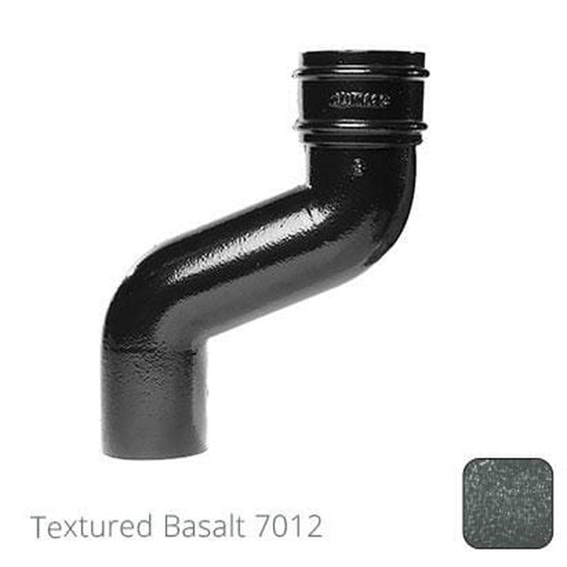 Alumasc 76mm (3") Cast Aluminium Downpipe 150mm Offset - Textured Basalt Grey RAL 7012