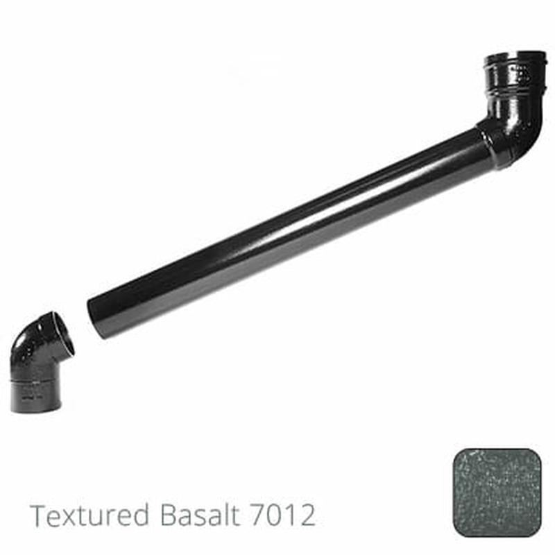 Alumasc 76mm (3") Cast Aluminium Downpipe 700mm (max) Adjustable Offset - Textured Basalt Grey RAL 7012