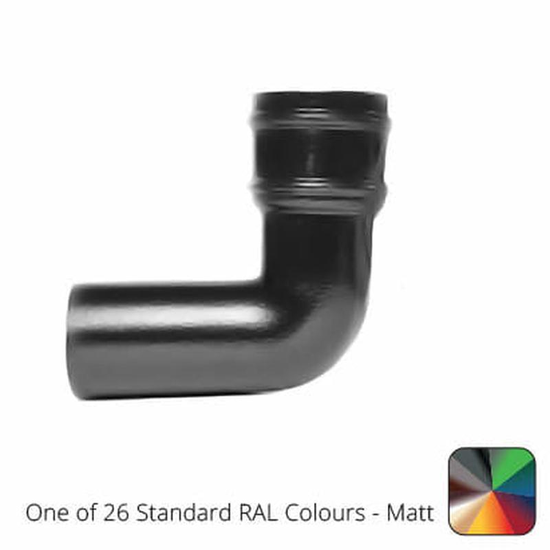 Alumasc 76mm (3") Cast Aluminium Downpipe 90 Degree Bend without Ears - One of 26 Standard Matt RAL colours TBC