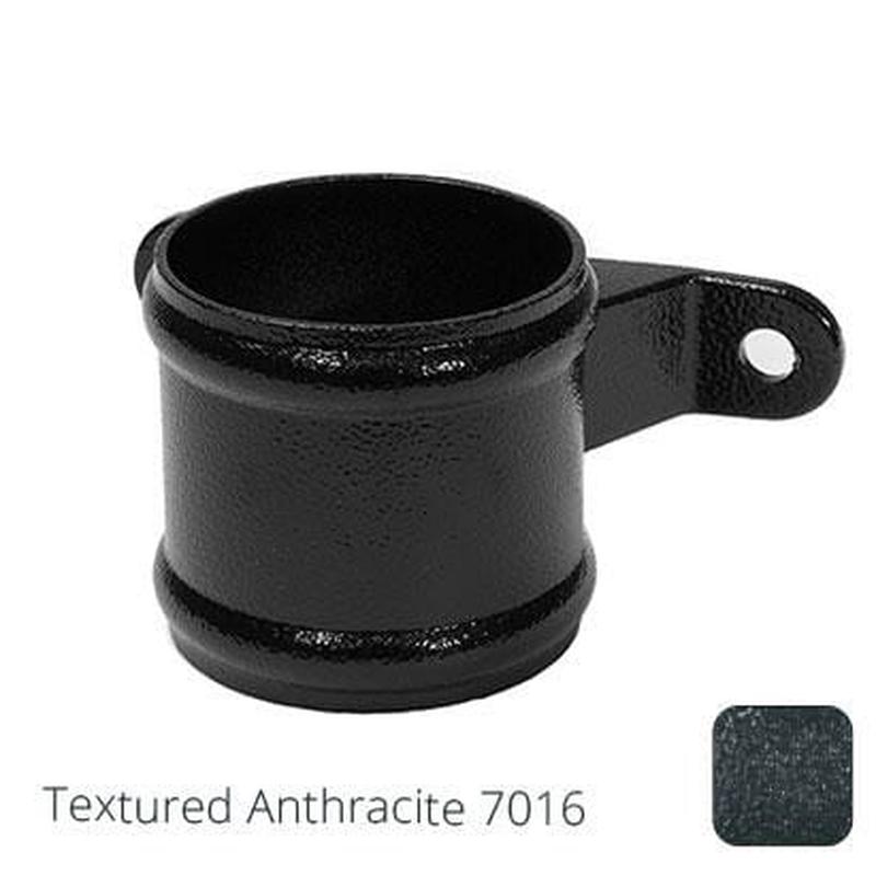 Alumasc 76mm (3") Cast Aluminium Loose Socket with Ears - Textured Anthracite Grey RAL 7016