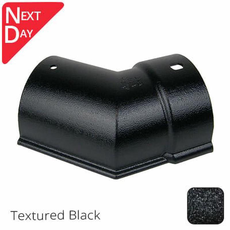 ARP 115x75mm (4.5"x3") Beaded Deep Run Cast Aluminium 135 degree Gutter Angle - External - Textured Black - Next Day Delivery