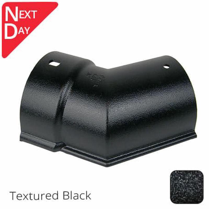 ARP 115x75mm (4.5"x3") Beaded Deep Run Cast Aluminium 135 degree Gutter Angle - Internal - Textured Black - Next Day Delivery