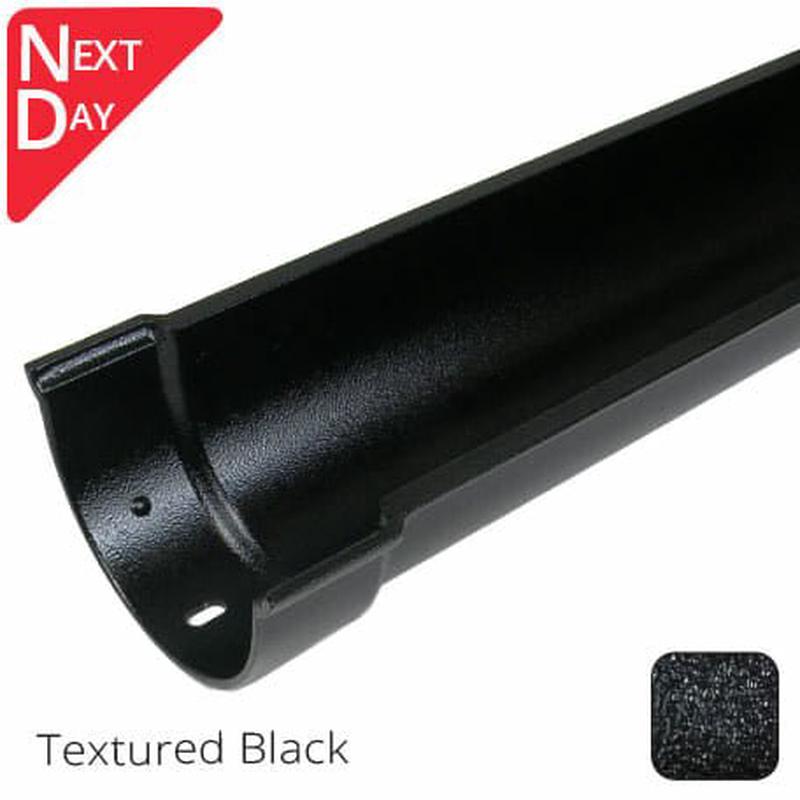 ARP 115x75mm (4.5"x3") Beaded Deep Run Cast Aluminium Gutter Length - 1.83m - Textured Black - Next Day Delivery