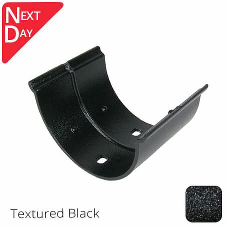 ARP 115x75mm (4.5"x3") Beaded Deep Run Cast Aluminium Gutter Union - Textured Black - Next Day Delivery