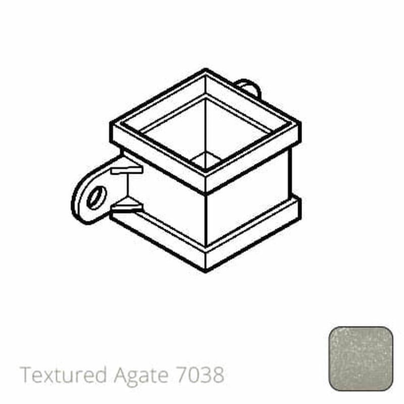 100 x 75mm (4"x3") Cast Aluminium Eared Socket - Textured 7038 Agate Grey