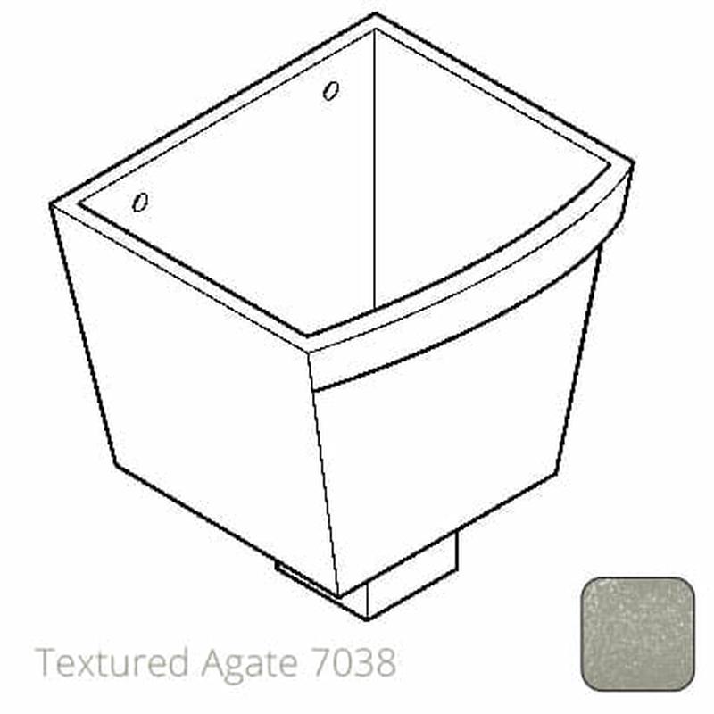 100 x 75mm (4"x3") Cast Aluminium Rectangular Hopper - 260 x 190 x 180mm - Textured 7038 Agate Grey
