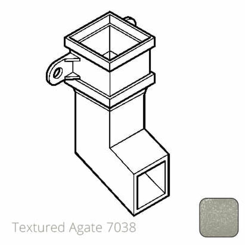 100 x 75mm (4"x3") Cast Aluminium Shoe with Ears - Textured 7038 Agate Grey