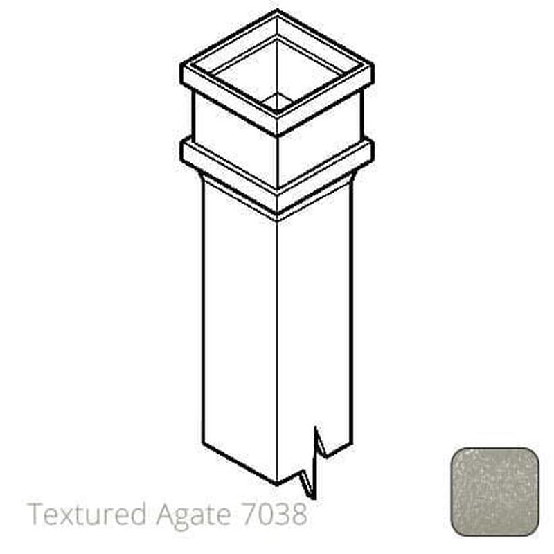 100 x 75mm (4"x3") x 3m Cast Aluminium Downpipe with Non-eared Socket - Textured 7038 Agate Grey