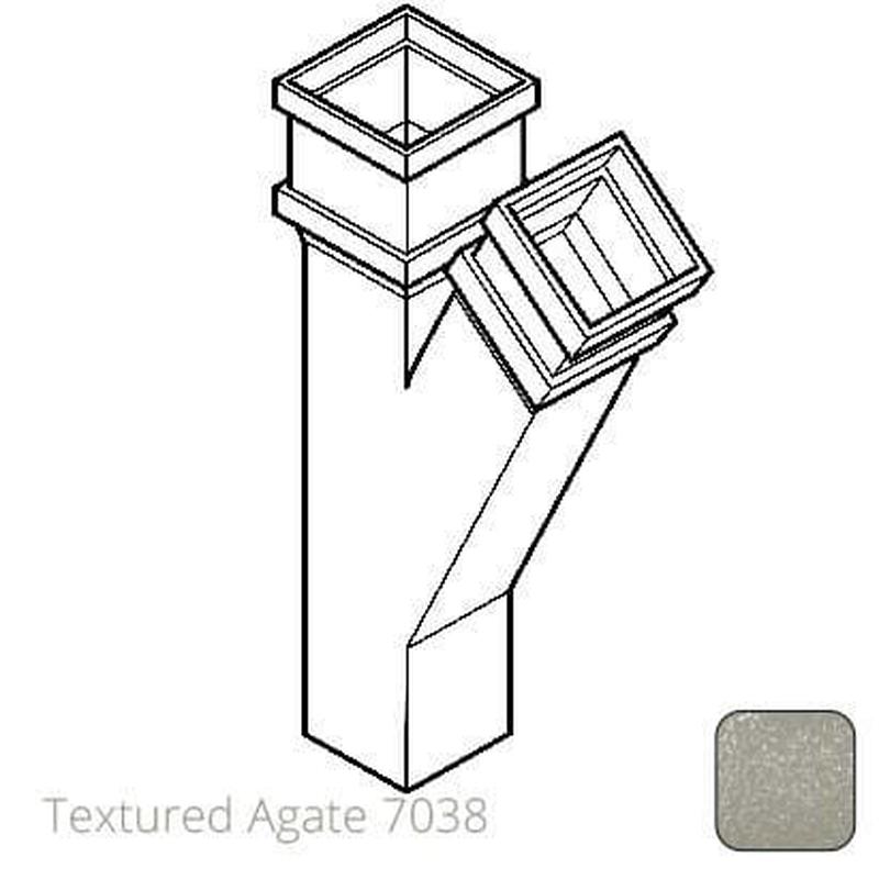 75 x 75mm (3"x3") Cast Aluminium 135 Degree Branch without Ears - Textured 7038 Agate Grey