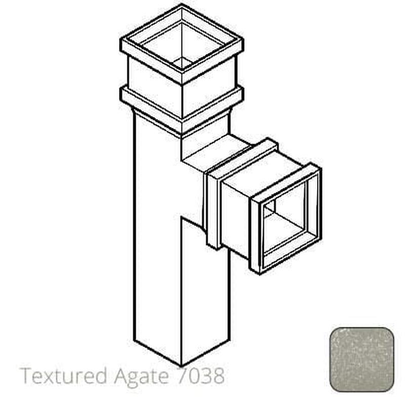 75 x 75mm (3"x3") Cast Aluminium 90 Degree Branch without Ears - Textured 7038 Agate Grey