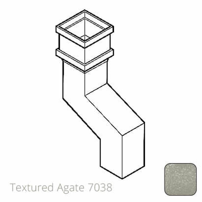 75 x 75mm (3"x3") Cast Aluminium Downpipe 75mm Offset - Textured 7038 Agate Grey