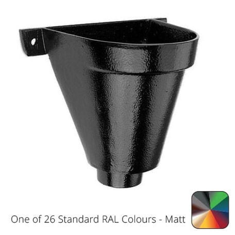 Alumasc 200mm Cast Aluminium Flat Back Hopper Head -63mm (2.5") Outlet - One of 26 Standard Matt RAL colours TBC