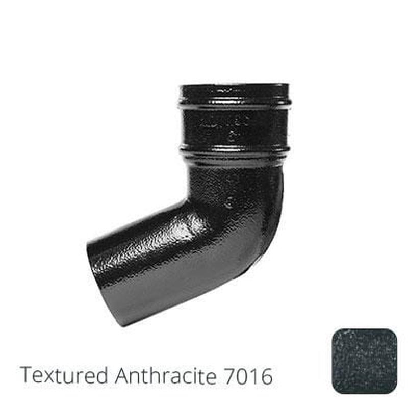 Alumasc 63mm (2.5") Cast Aluminium 112 Degree Bend without Ears - Textured Anthracite Grey RAL 7016