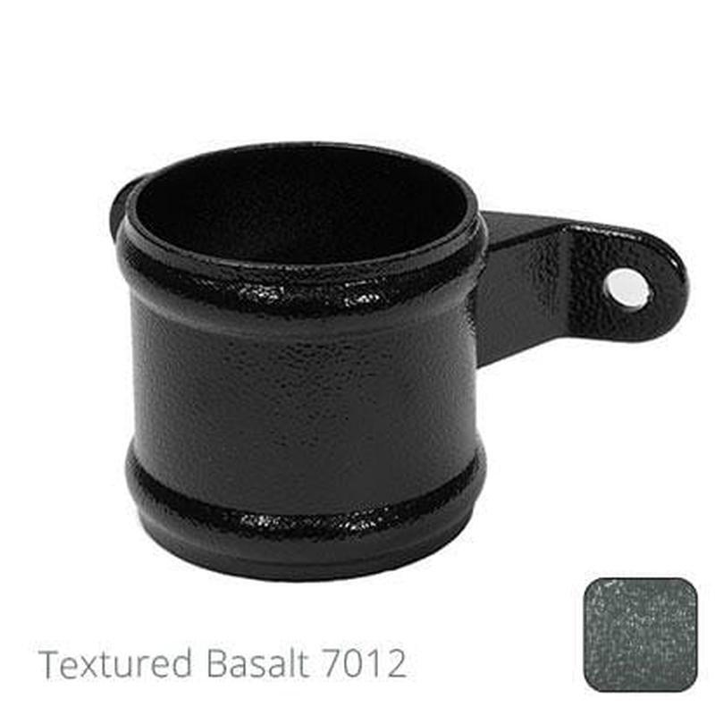 Alumasc 63mm (2.5") Cast Aluminium Eared Socket - Textured Basalt Grey RAL 7012