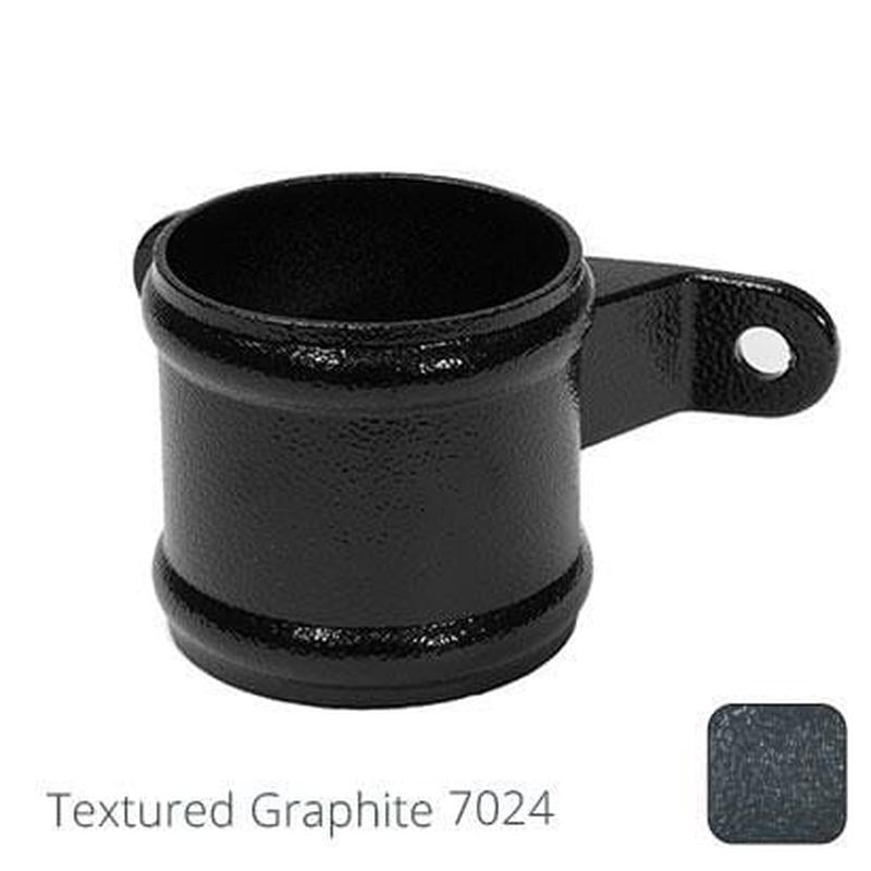 Alumasc 63mm (2.5") Cast Aluminium Eared Socket - Textured Graphite Grey RAL 7024