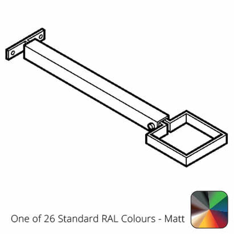 Alumasc 75 x 75mm (3"x3") Aluminium Stand-Off (290mm) Downpipe Clip - One of 26 Standard Matt RAL colours TBC