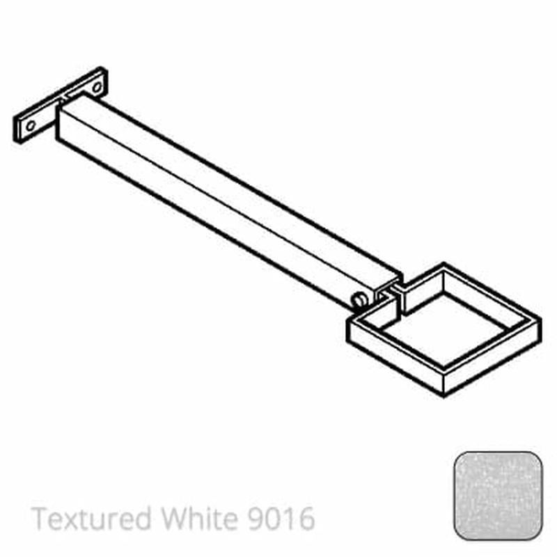 Alumasc 75 x 75mm (3"x3") Aluminium Stand-Off (290mm) Downpipe Clip - Textured 9016 White