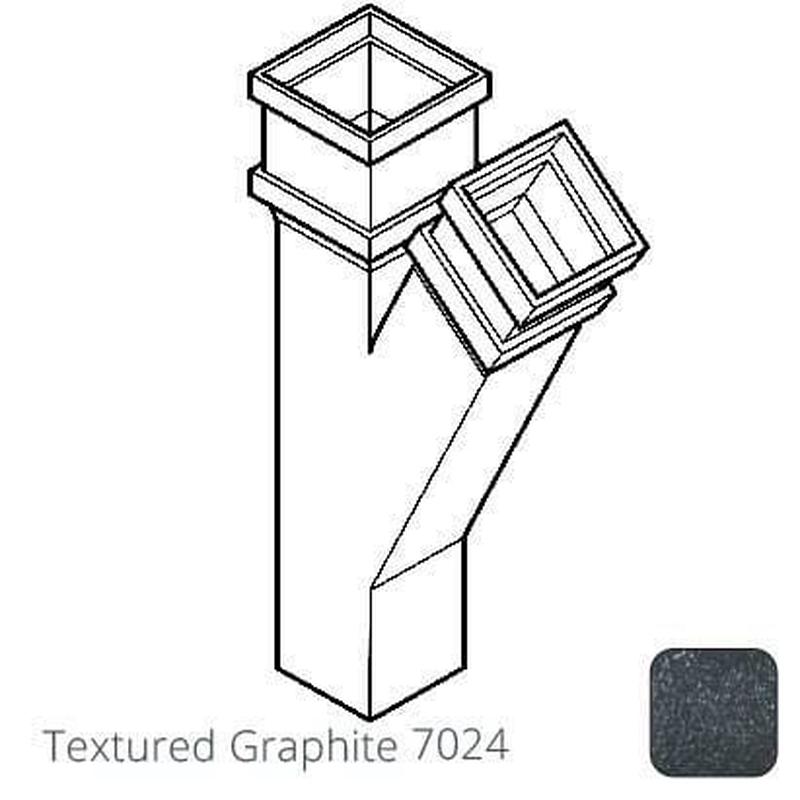 Alumasc 75 x 75mm (3"x3") Cast Aluminium 135 Degree Branch without Ears - Textured 7024 Graphite Grey